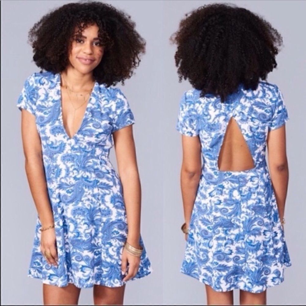 Show Me Your Mumu Ibiza Blue Mini Dress